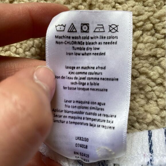 Lucky Brand White and Navy Striped Off-The-Shoulder Swimsuit Cover-Up - Picture 8 of 8